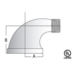 PIPE FITTING Malleable Galv 90° Street Elbow 1"(45/90/56#)