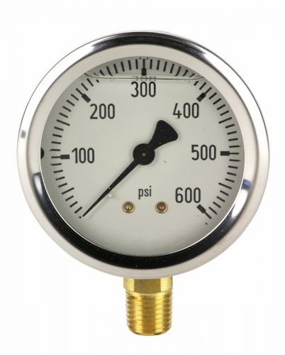 Gauge Glycerine Filled 2-1/2" 600# SS Case