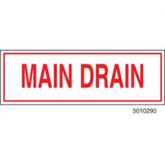 Sign Alum  6 x 2 Main Drain