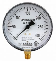 Fire Sprinkler Gauge 300# Water Steel Back UL/FM USA