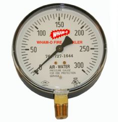 Fire Sprinkler Gauge Personalized 300# Air/Water Steel Back UL/FM USA