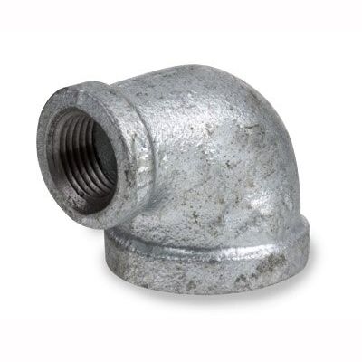 Pipe Fitting Malleable Galvanized Iron 90° Reducing Elbow 1" x 3/4"