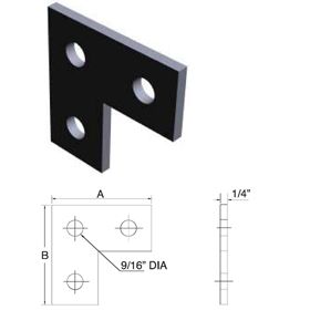 Strut Half Tee Plate Three Hole 3-½" x 3-½" F36 (25)