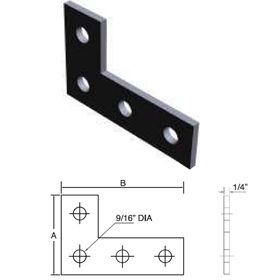 Strut Half Tee Plate Four Hole 3-1/2" x 5-3/8" F37 (20)