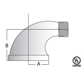 PIPE FITTING Malleable 90° St Elbow 1¼"(25/50)(=Anvil 1103)